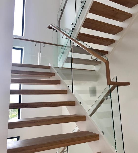 Staircase With Glass Balustrades in Brisbane
