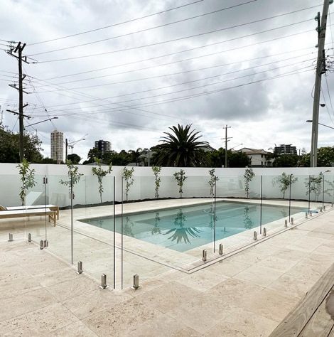 Pool Side With Frameless Glass Fence — Pool Fencing in Benowa, QLD